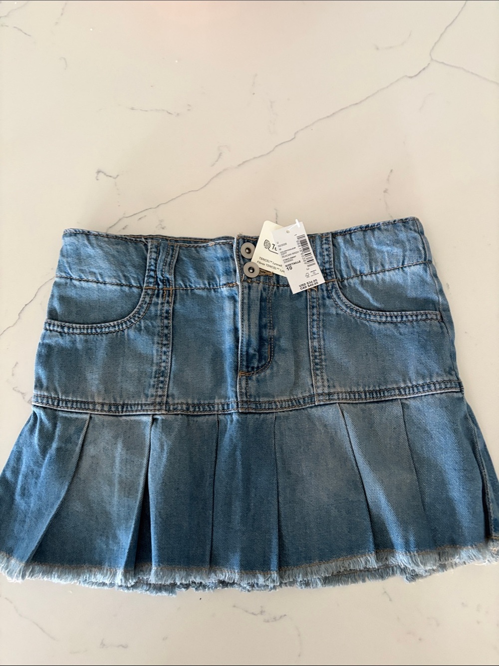 The Children's Place Light Blue Denim Pleated Skirt